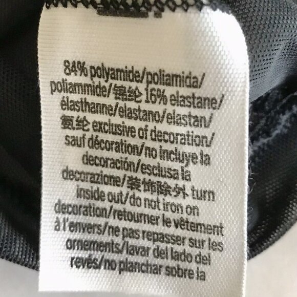 PINK Victoria’s Secret Pure‎ Black Mesh Cropped Short Sleeve Tee Top VS Small - Picture 6 of 6